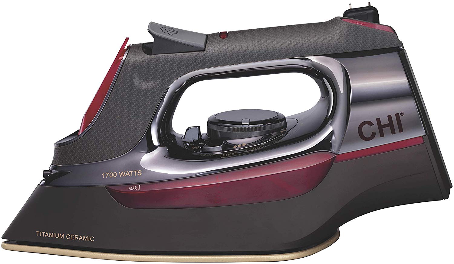 CHI Steam Iron with Retractable Cord, Titanium Infused Ceramic Soleplate & Over 400 Steam Holes, Professional-Grade, Gray (13109) Review